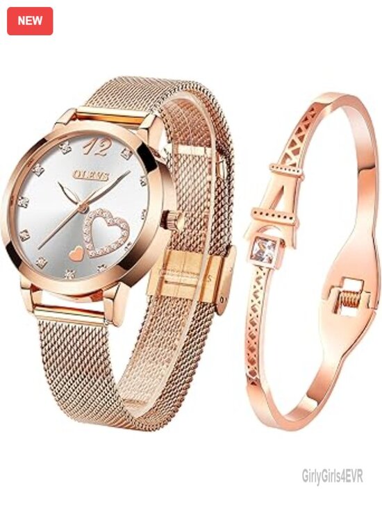 Analog Quartz Wristwatch with Bracelet Set - Gift for Her main image 7